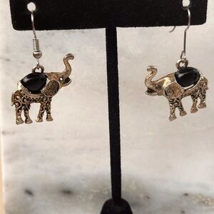Elephant Vintage Ethnic Tribal Elephant Boho Pendant Drop Earrings